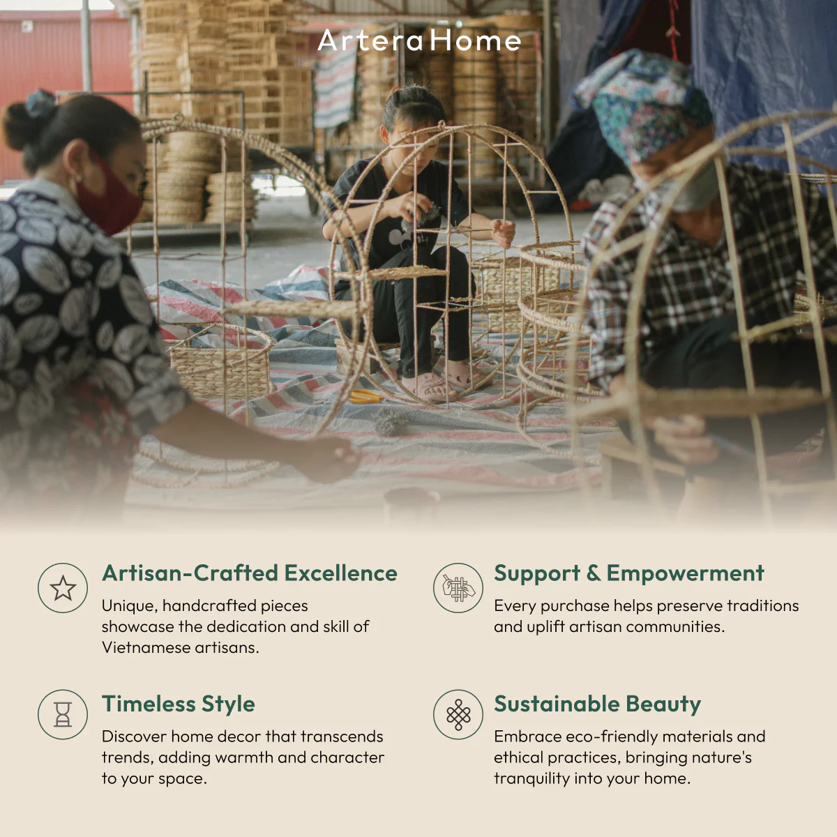 Oversized Woven Wall Art Set of 3 - Natural Jute Circles (31" Largest) - Image 15