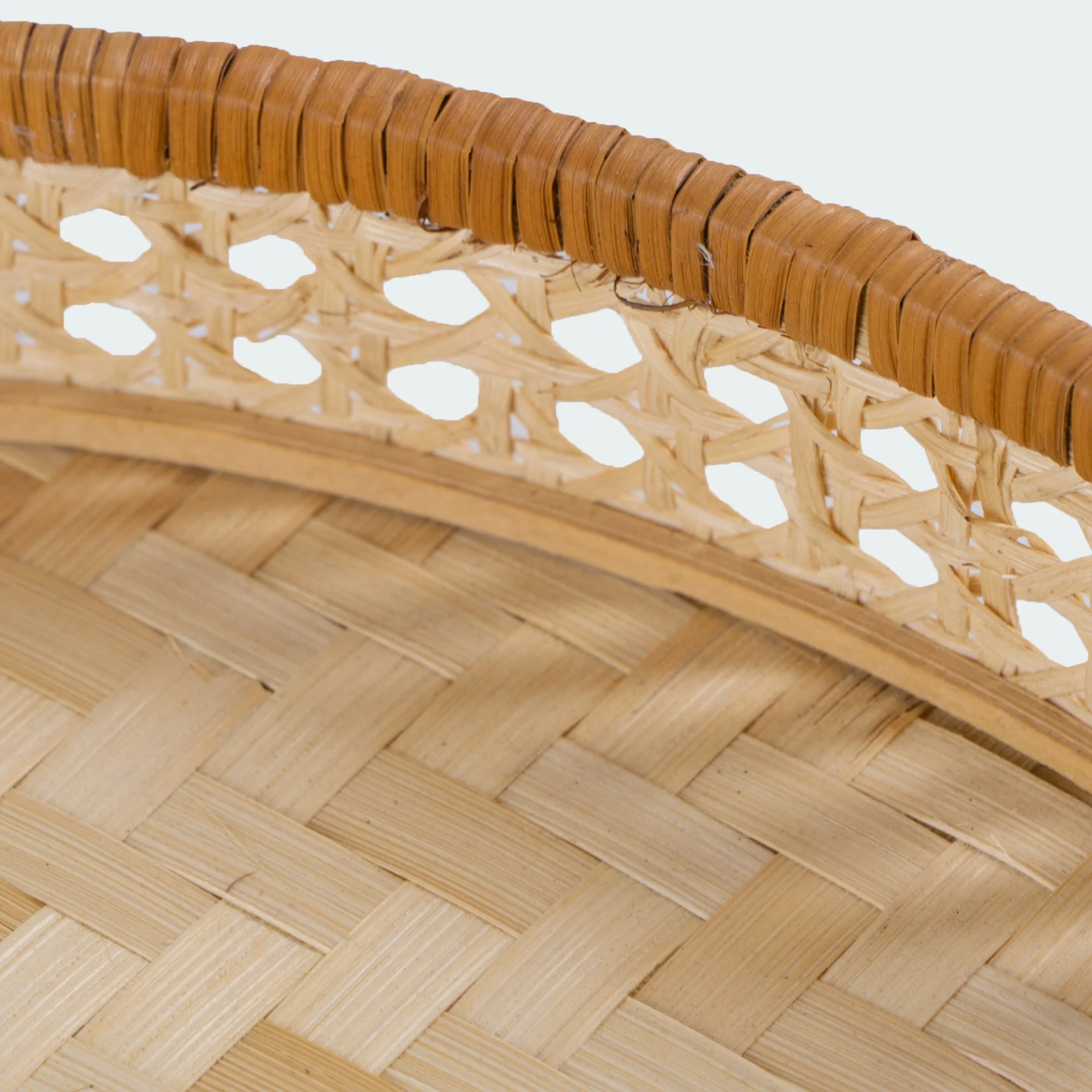 Round Wicker Serving Tray Set Of 3 - Image 6