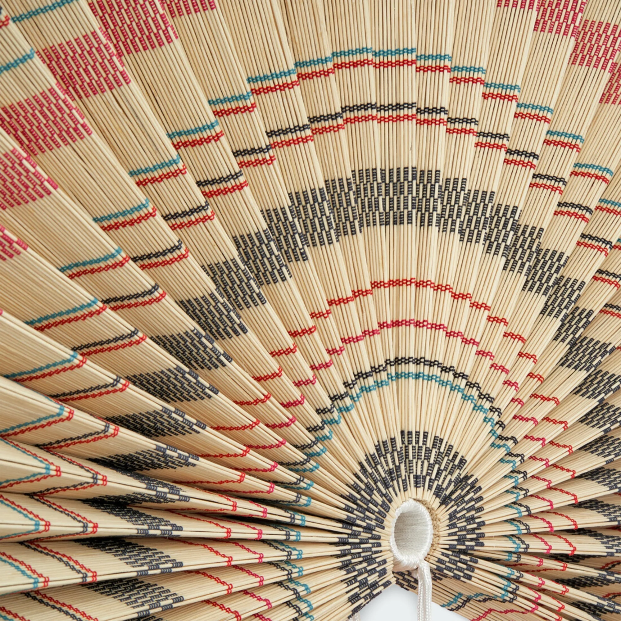 Vintage Stripe Bamboo Folding Fan Wall Decor - Image 7