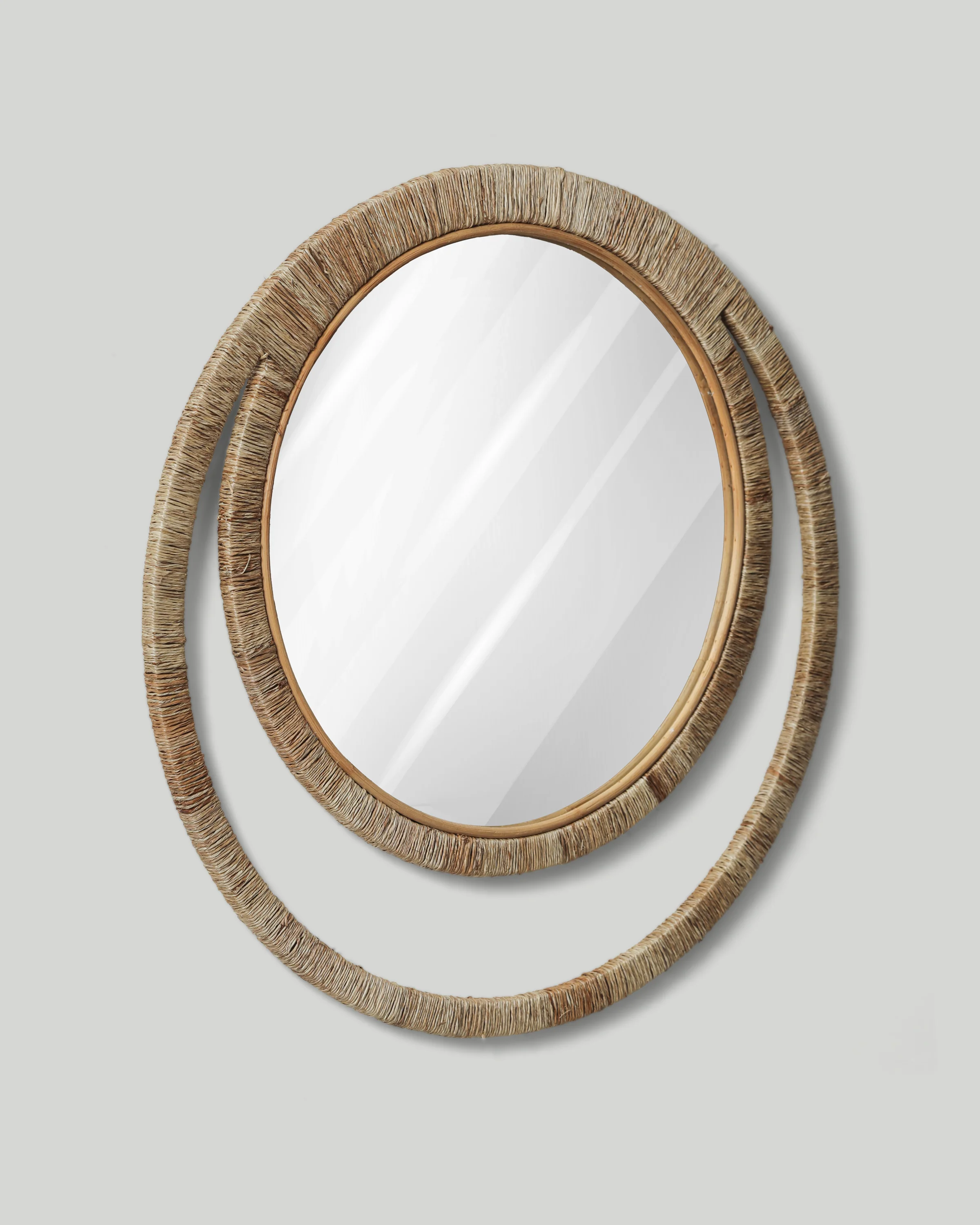 Double-Orbit Jute Round Mirror - Image 3