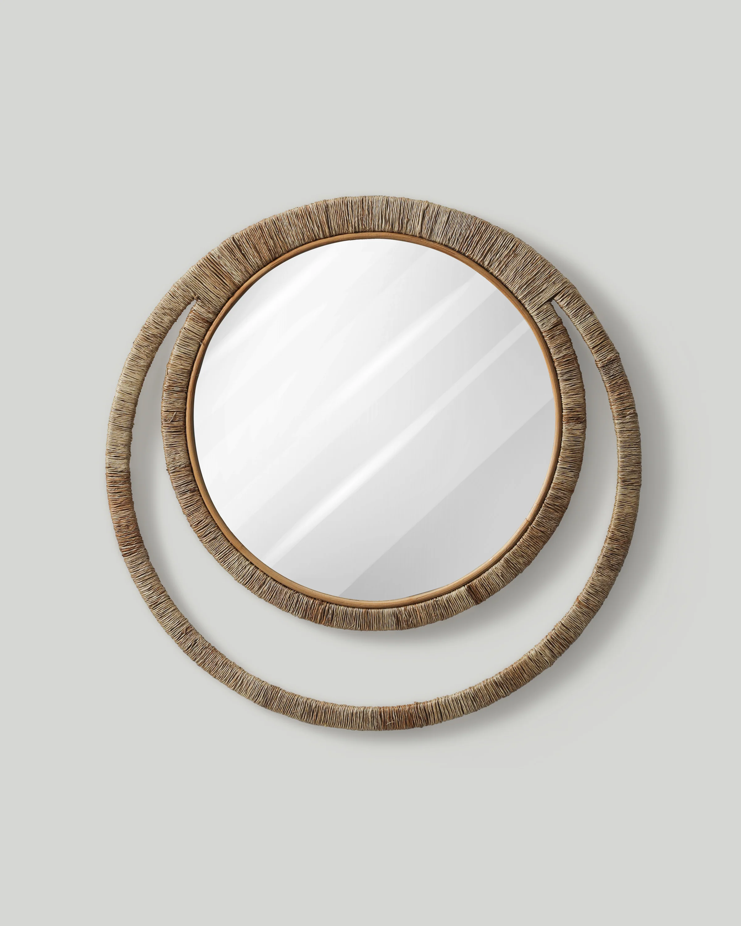 Double-Orbit Jute Round Mirror - Image 4