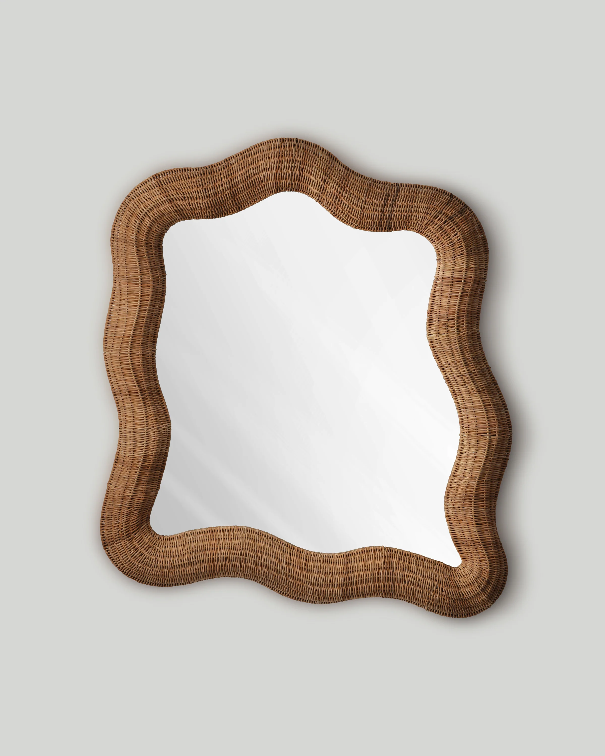 Flowing-Wave Rattan Wall Mirror - Image 5