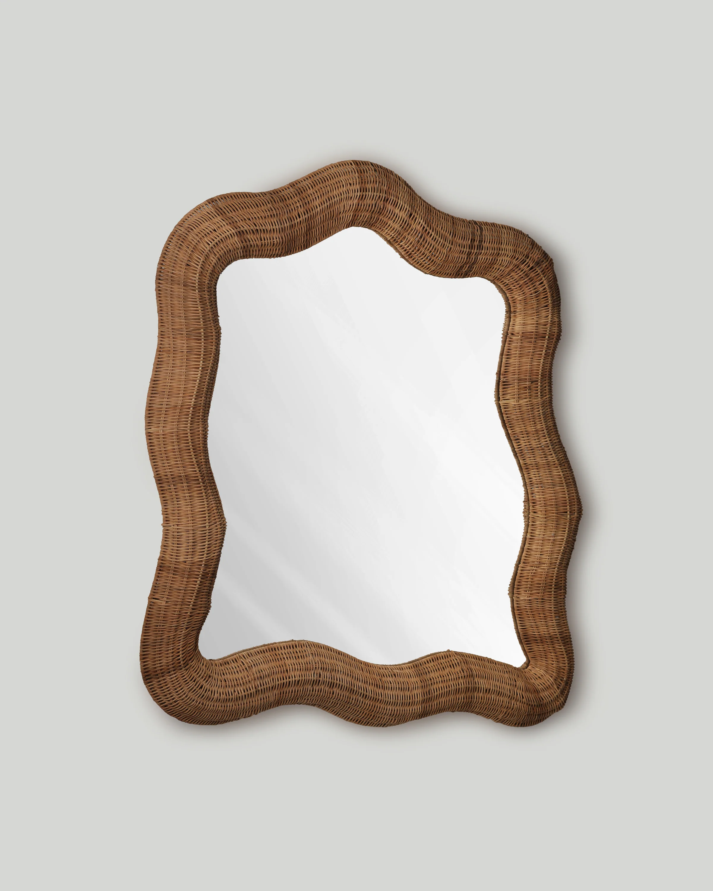 Flowing-Wave Rattan Wall Mirror - Image 6