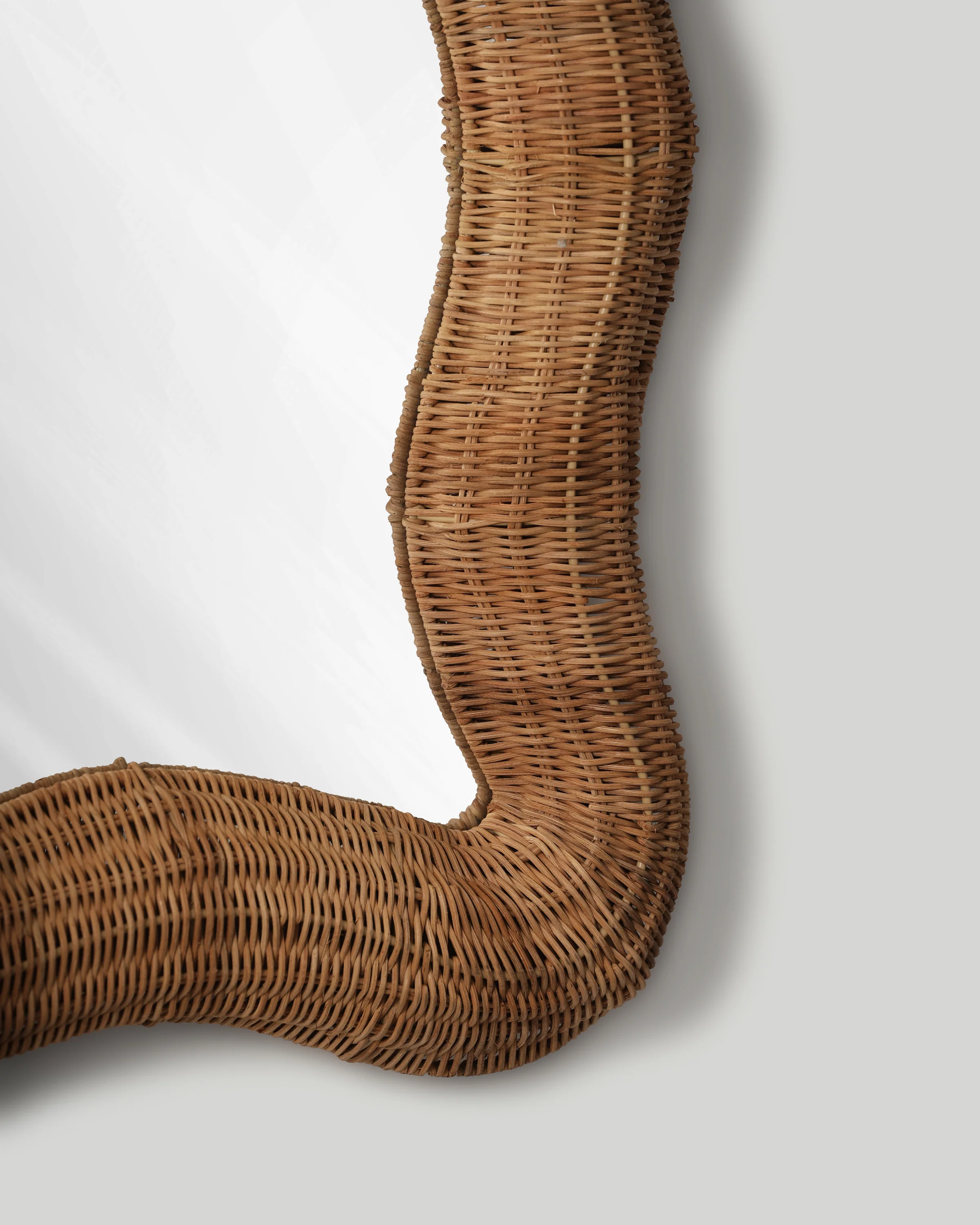 Flowing-Wave Rattan Wall Mirror - Image 7