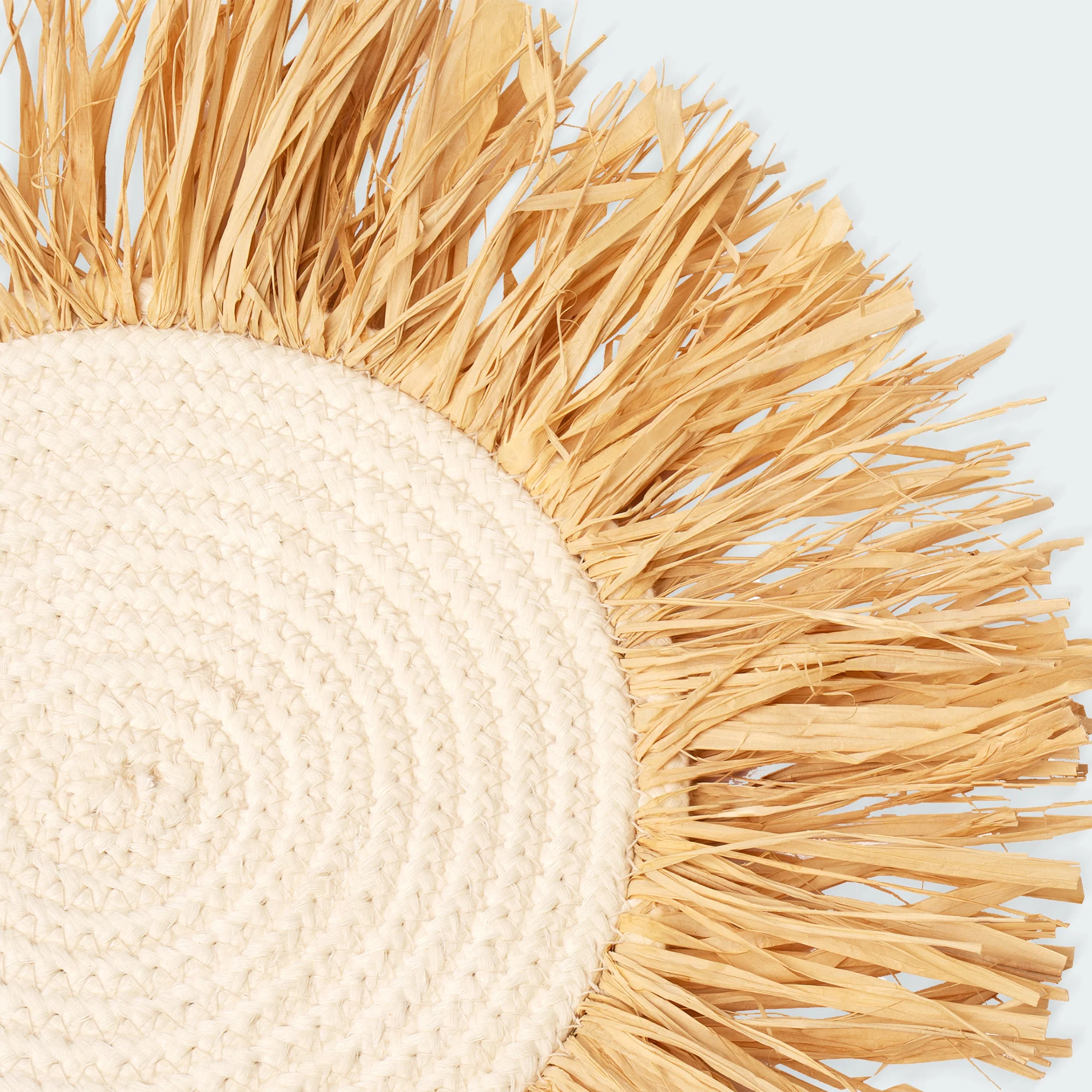 Fringe Raffia Wall Basket Decor Set of 3 - Image 4