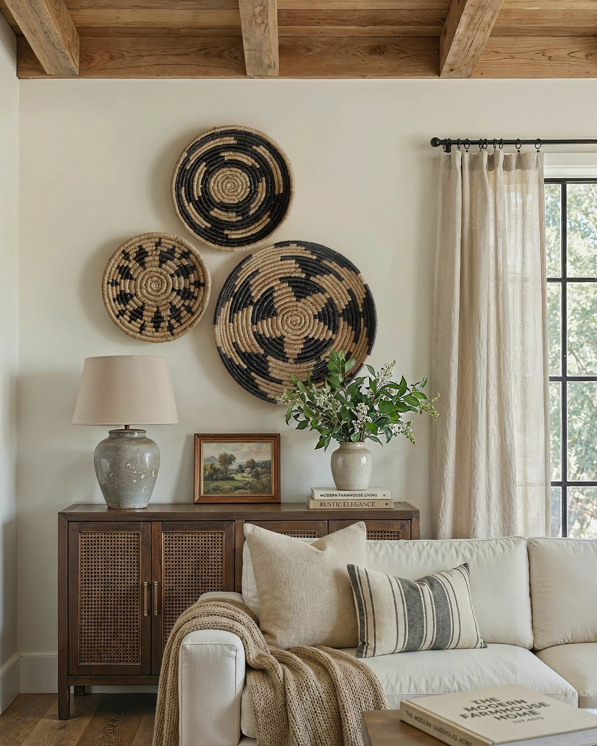 Intricate Natural Woven Wall Art- Set of 4 - Image 10