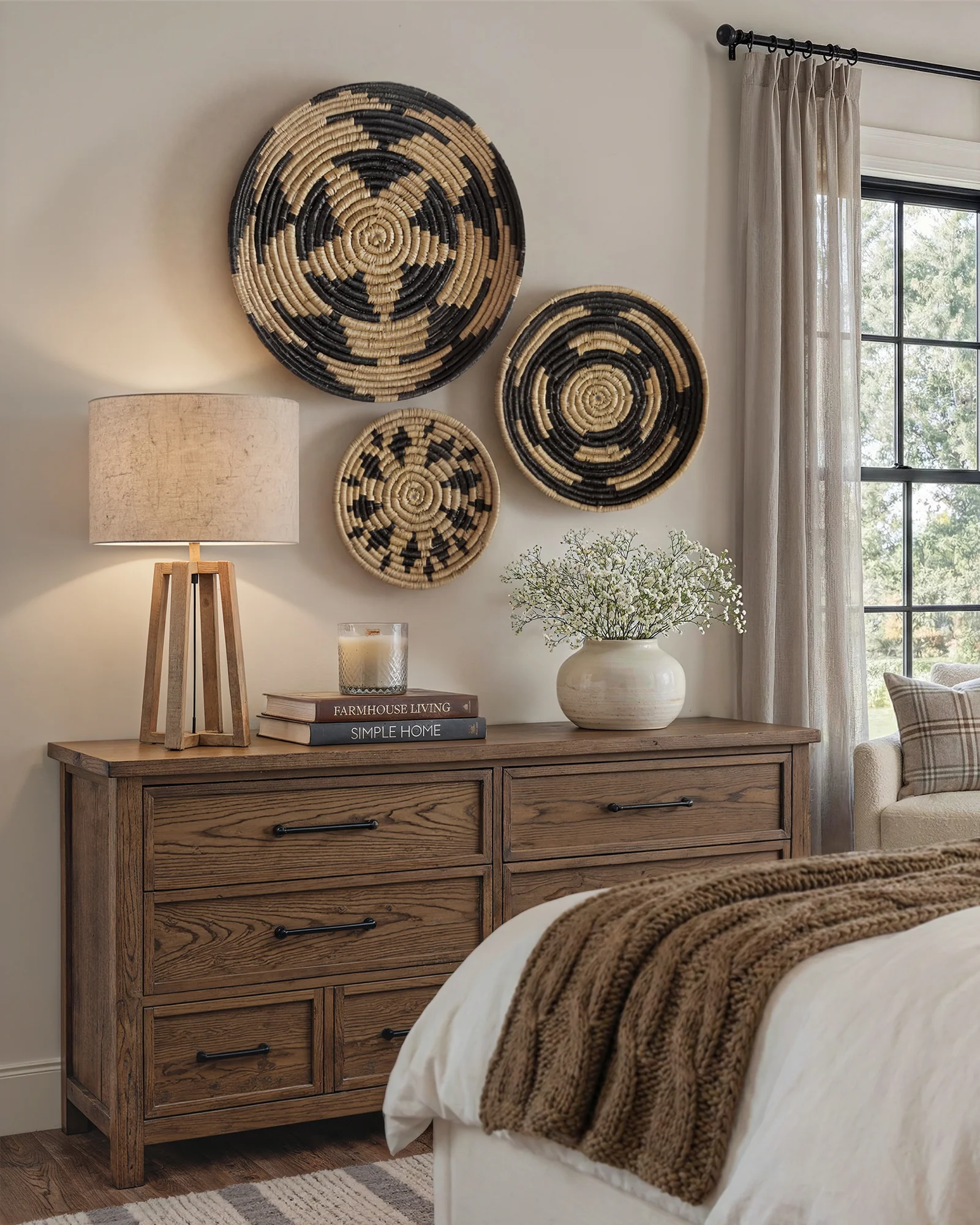 Intricate Natural Woven Wall Art- Set of 4 - Image 11