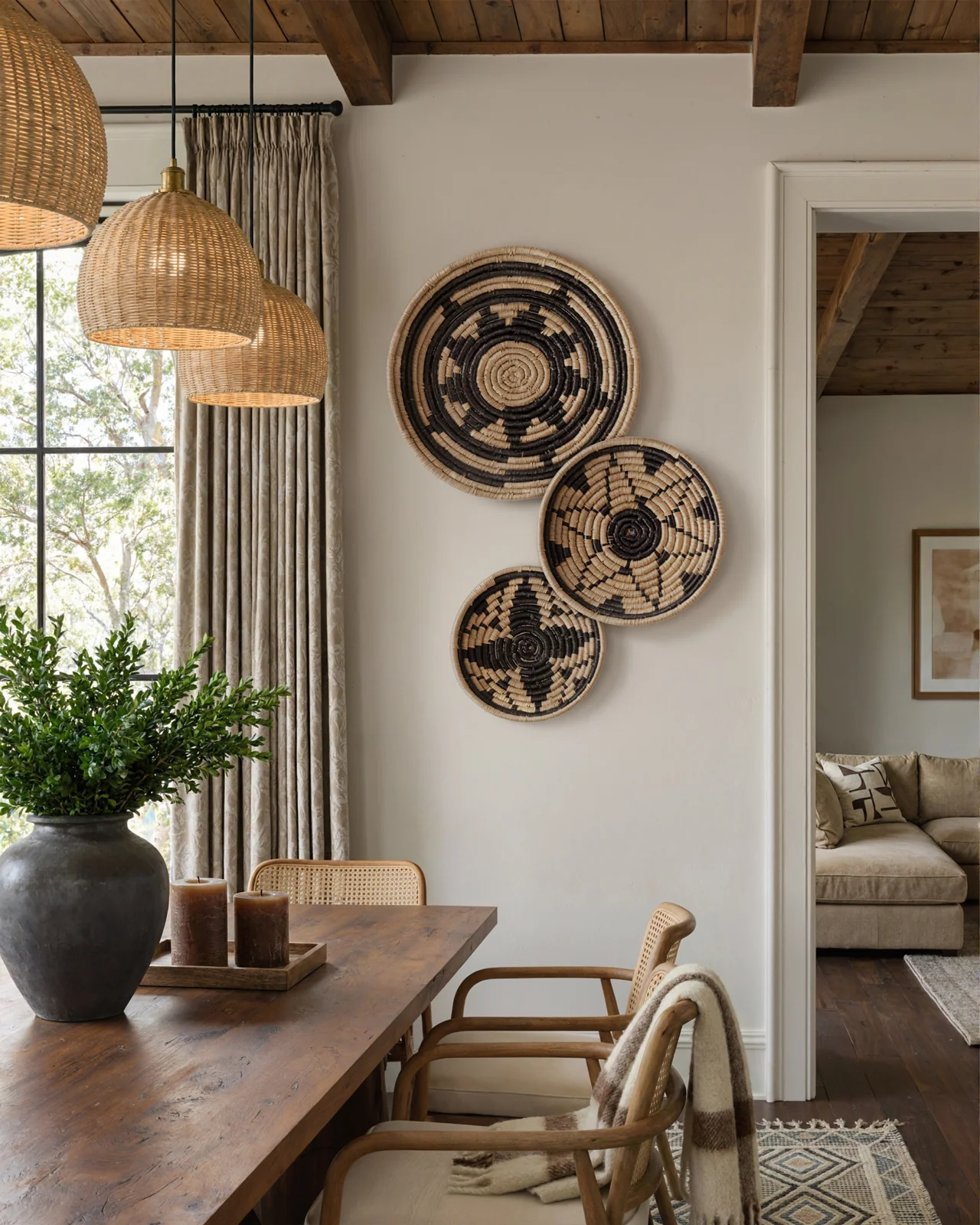 Intricate Natural Woven Wall Art- Set of 4 - Image 18