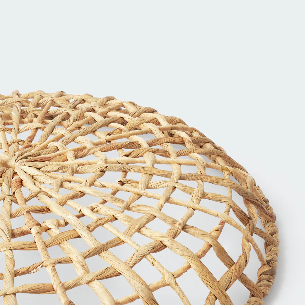 Set of 3 Large Open Weave Water Hyacinth Wall Decor - Image 5