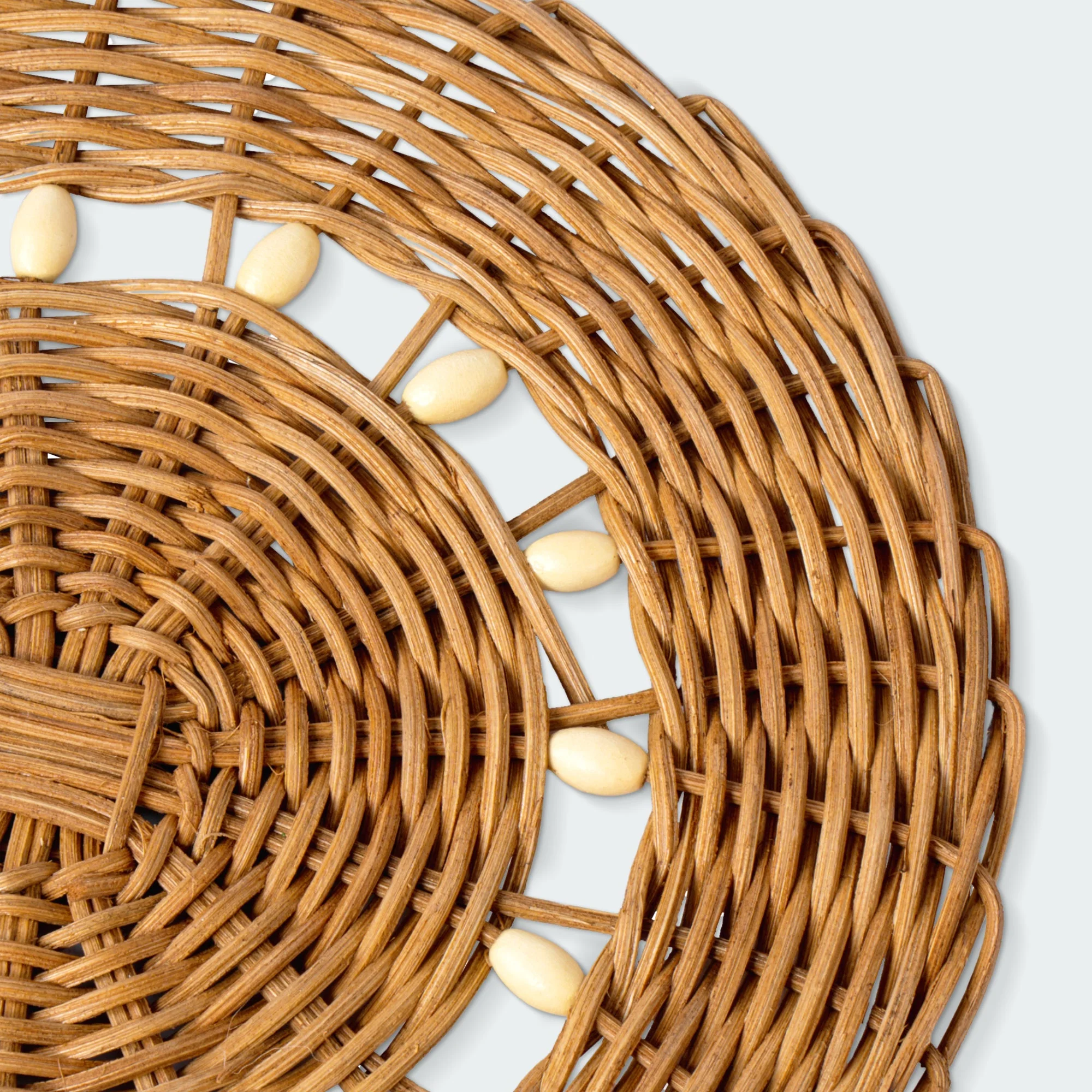 Orange Brown Rattan Wall Basket Set Of 5 - Image 3
