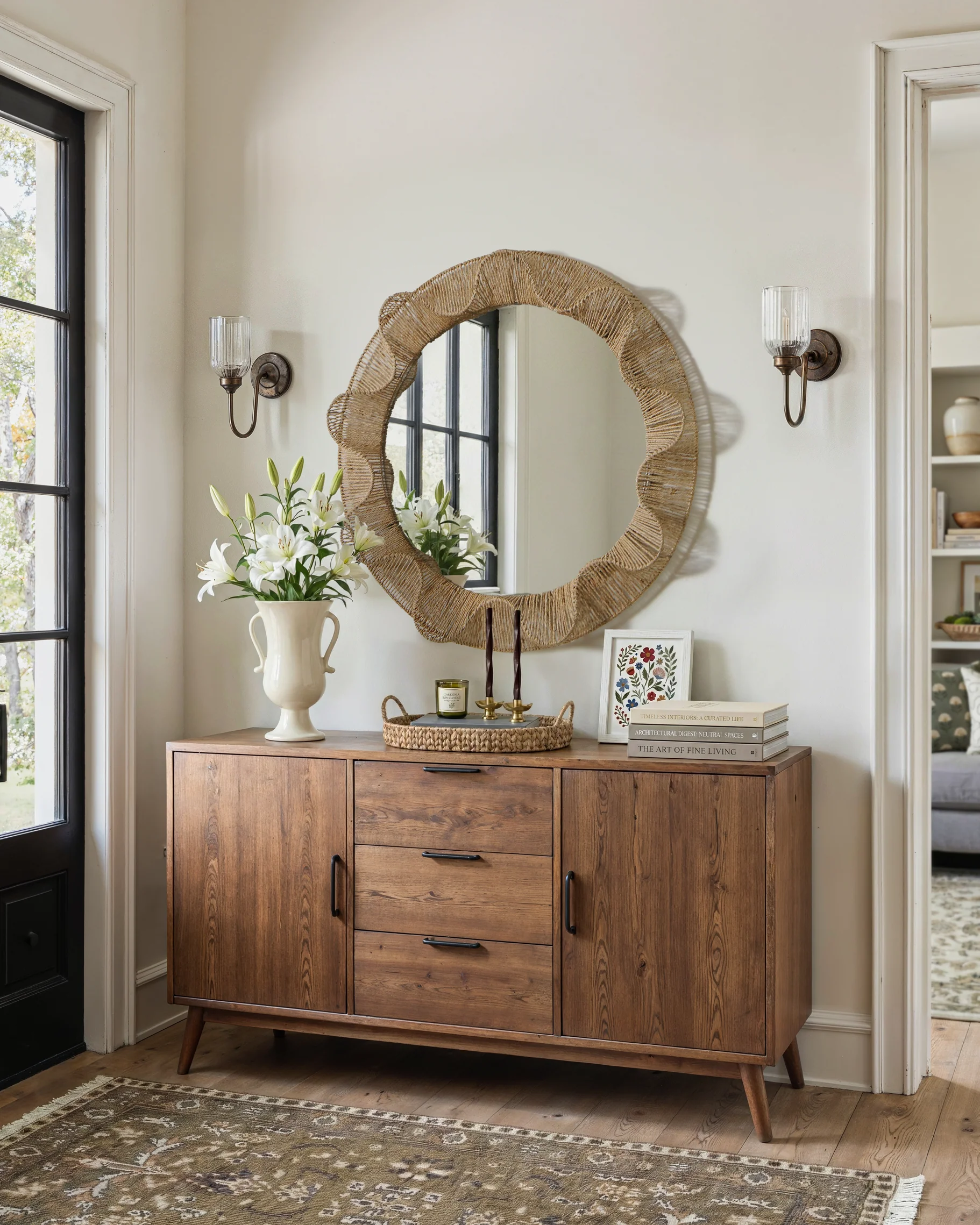 Pleated-Wave Round Mirror - Image 4