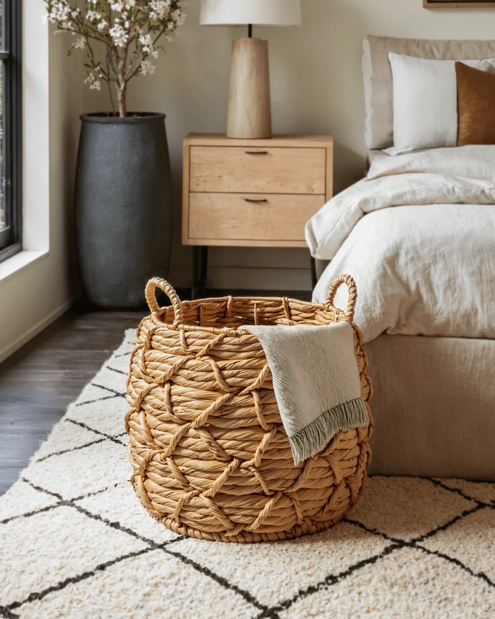 Water Hyacinth Baskets with Braided Detail, Set of 3 - Image 4