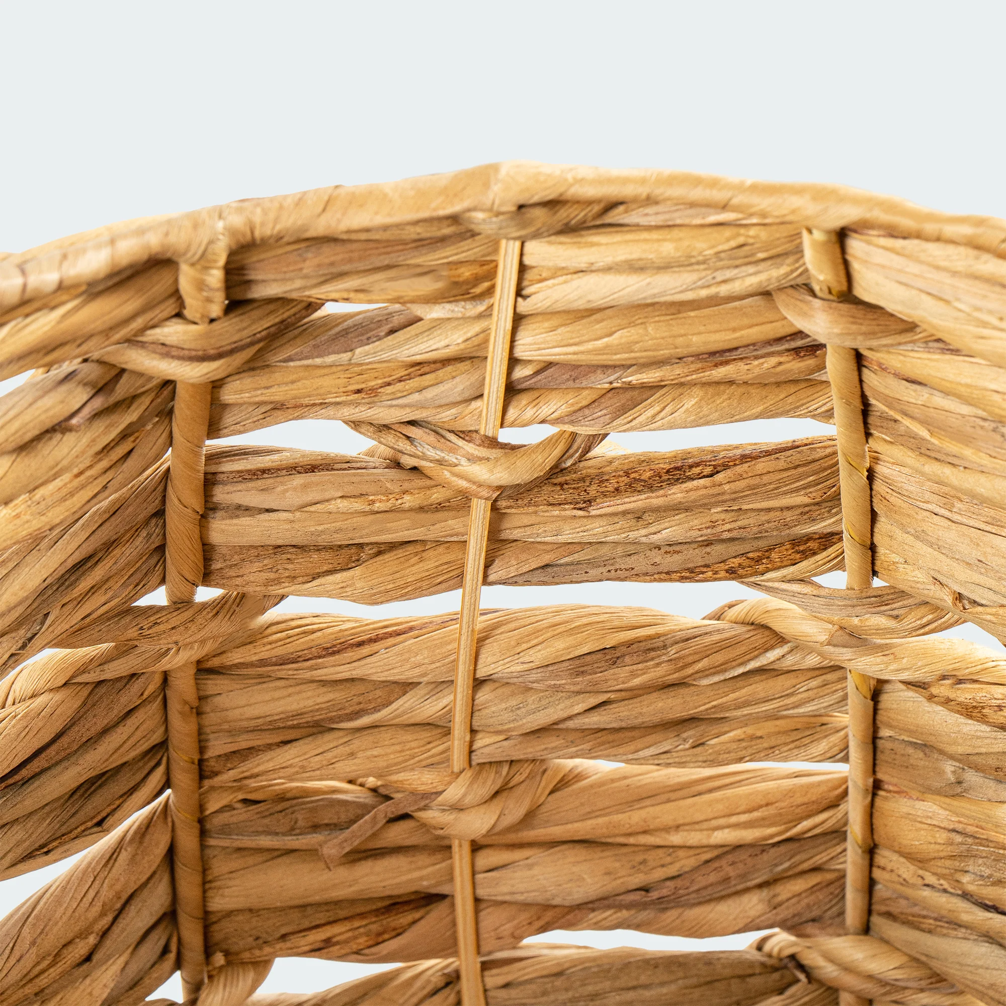 Water Hyacinth Baskets with Braided Detail, Set of 3 - Image 7