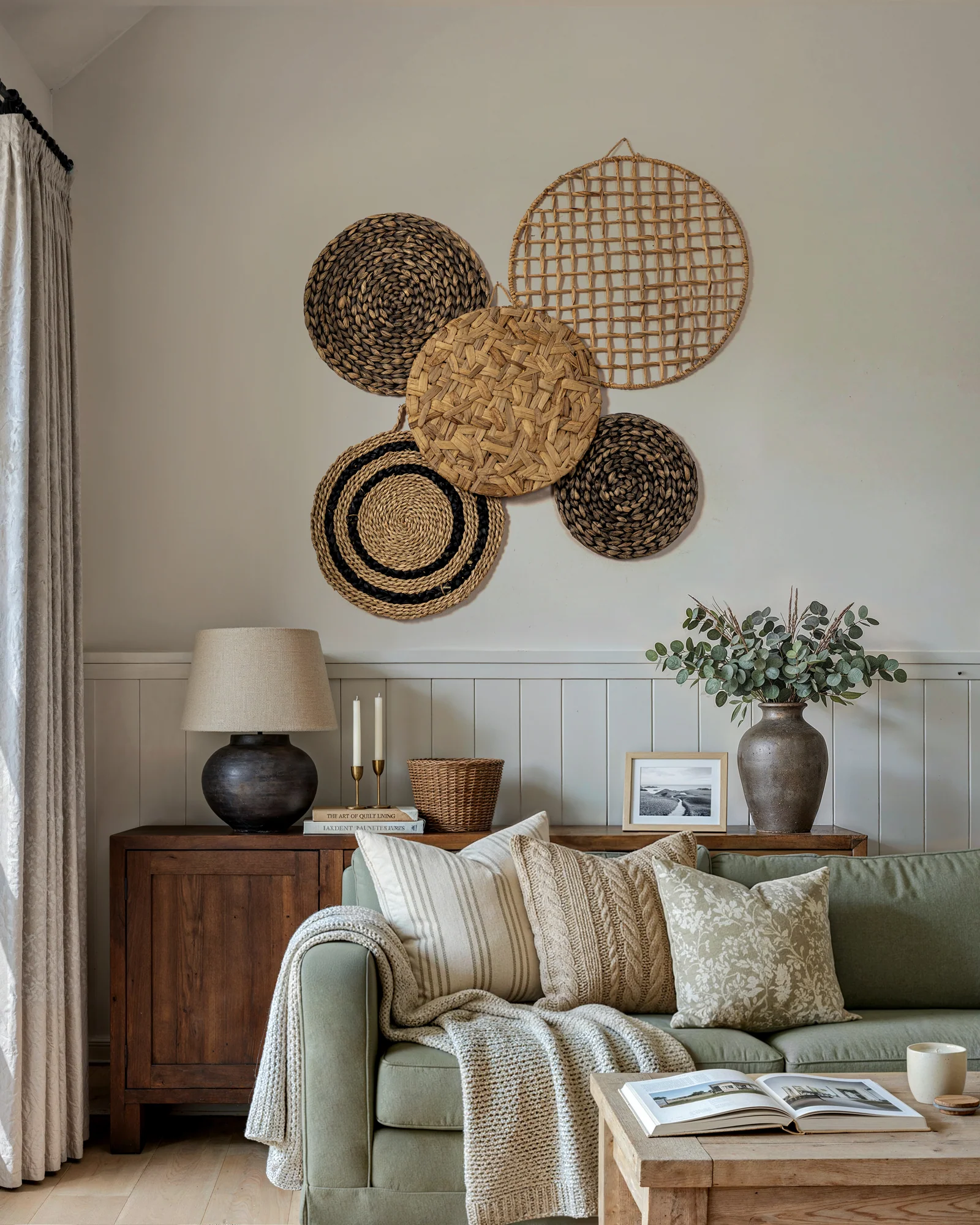 Seagrass and Water Hyacinth Wall Basket Decor Set - Image 3