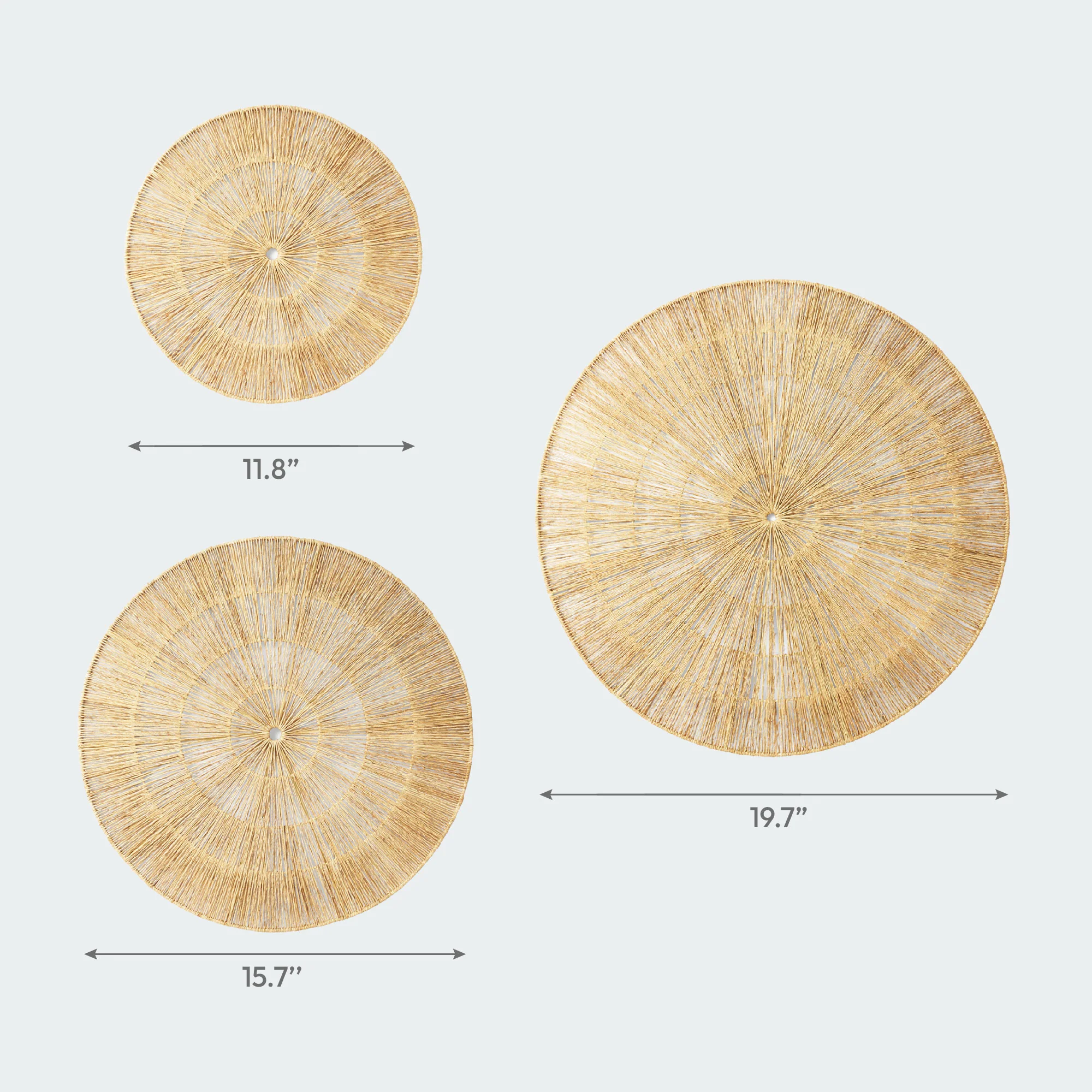 Oversized Woven Wall Art Set of 3 - Natural Jute Circles (31" Largest) - Image 10