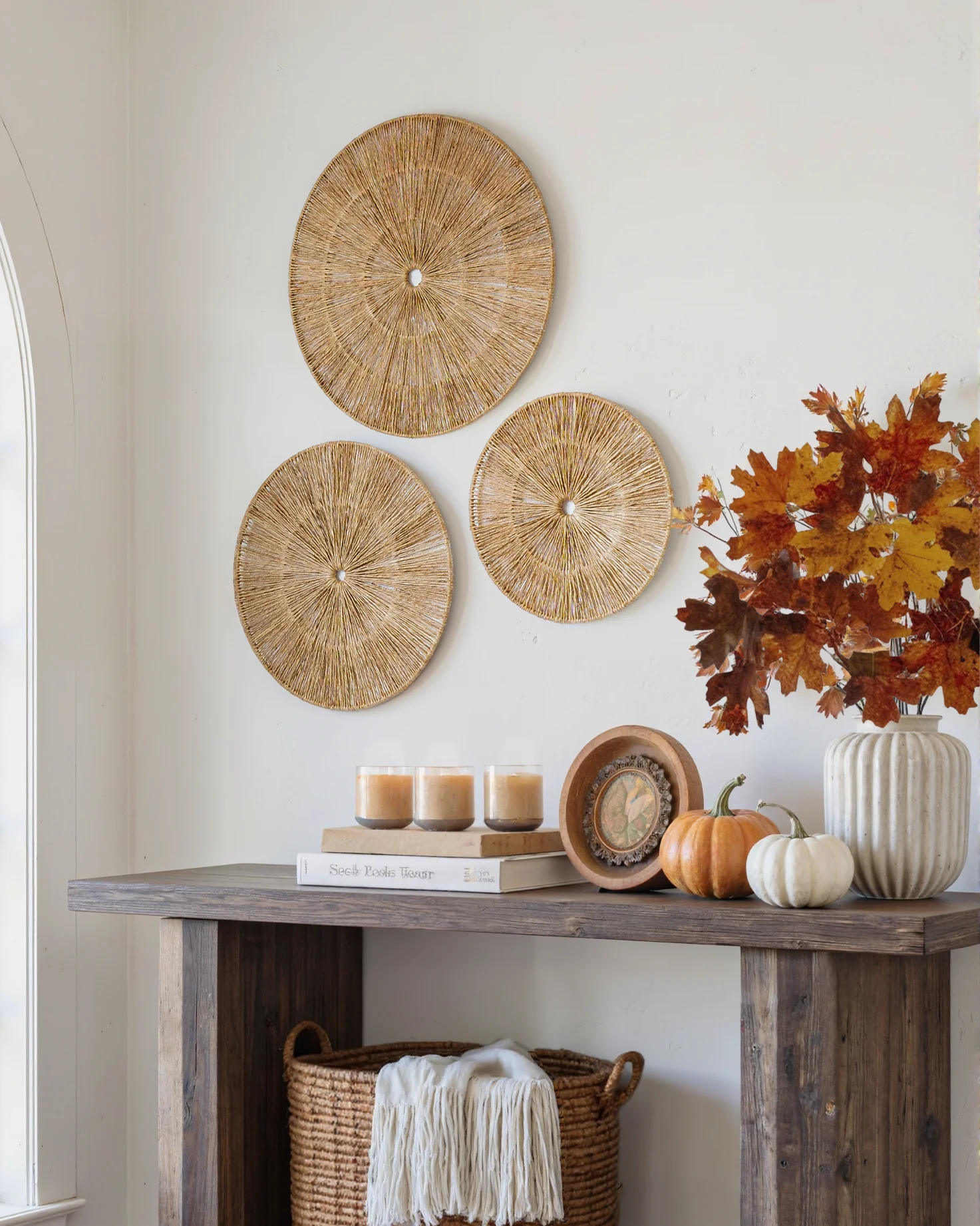 Oversized Woven Wall Art Set of 3 - Natural Jute Circles (31" Largest) - Image 11