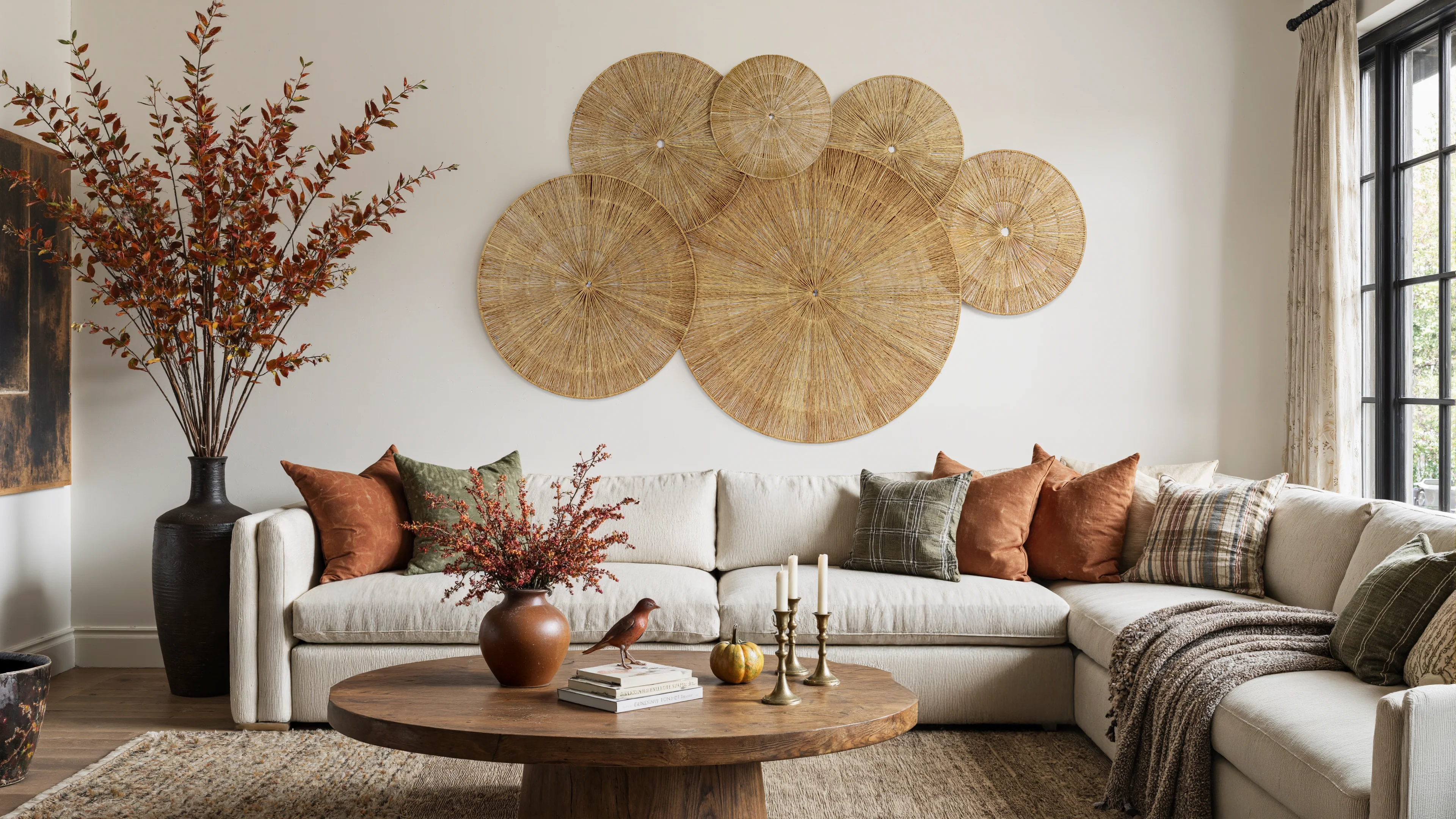 Oversized Woven Wall Art Set of 3 - Natural Jute Circles (31" Largest) - Image 13