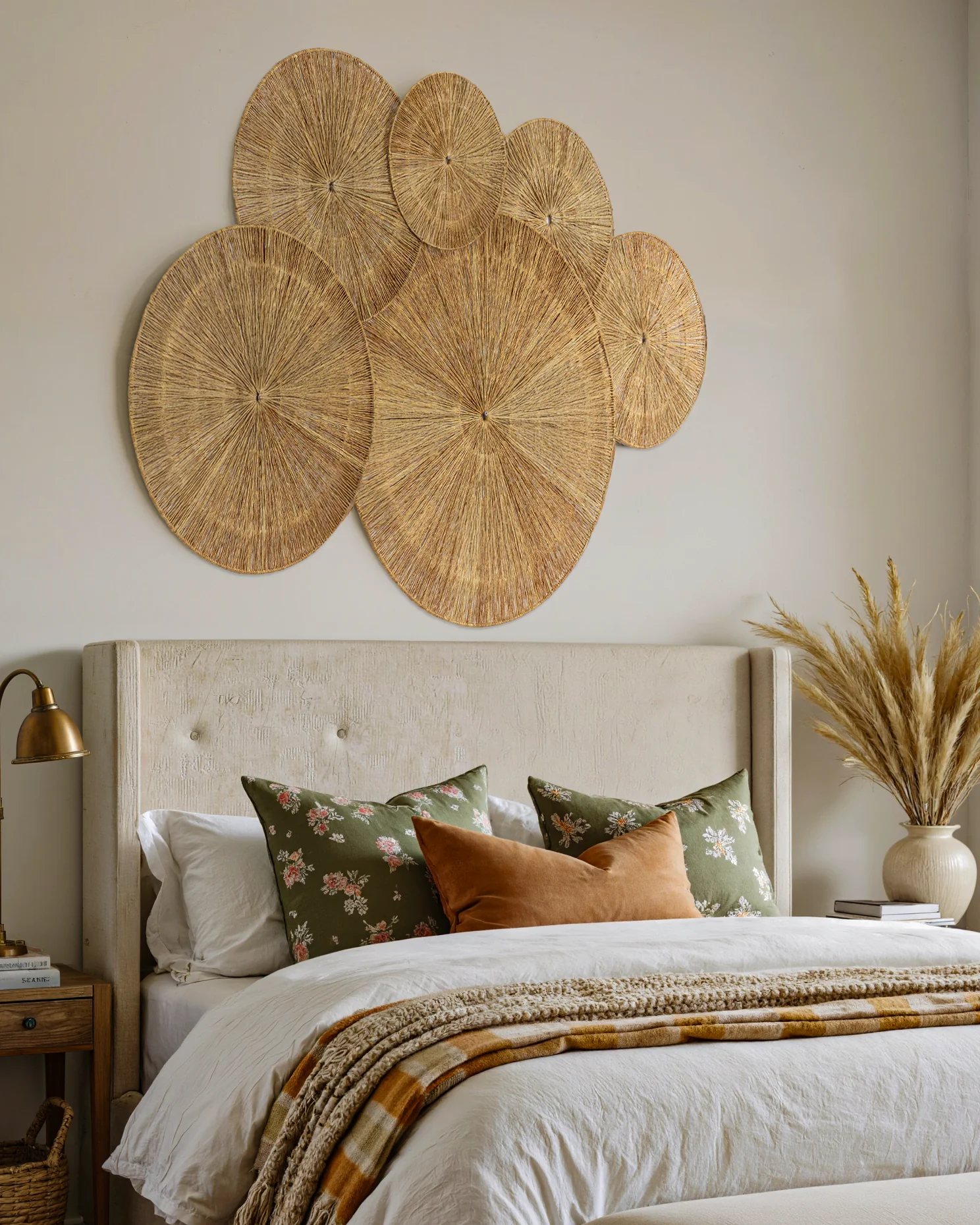 Oversized Woven Wall Art Set of 3 - Natural Jute Circles (31" Largest) - Image 4