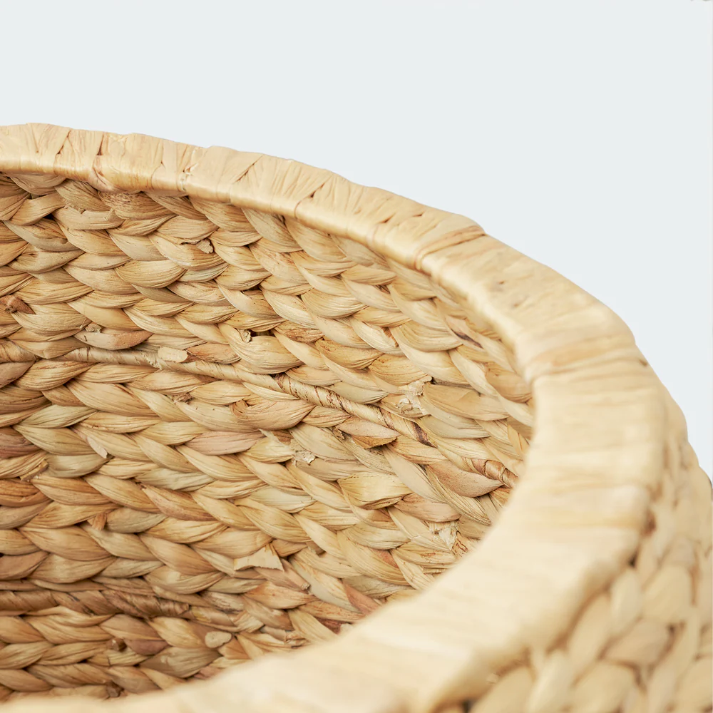 Large Woven Storage Basket with Lid, Stylish Ottoman - Image 10