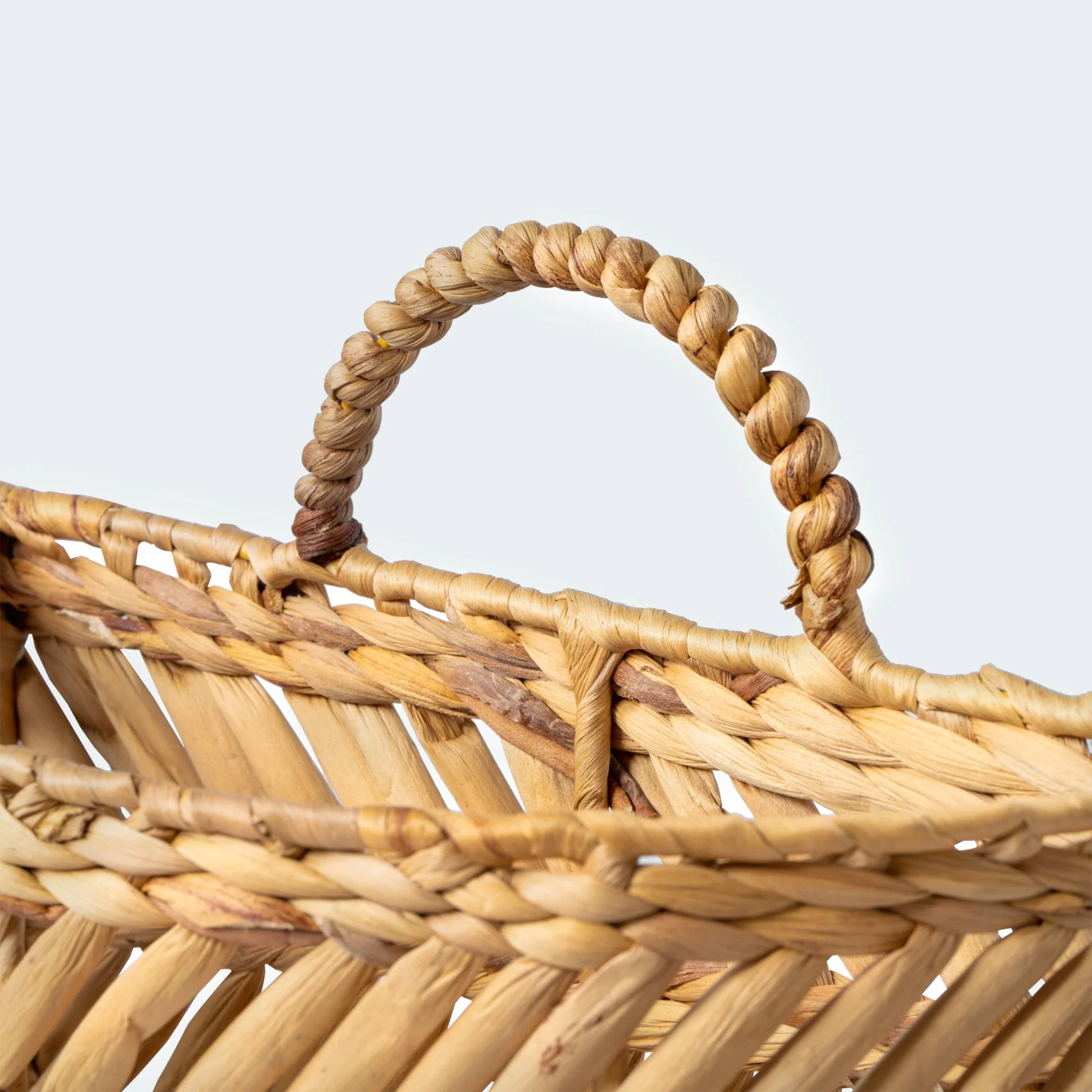 Water Hyacinth Wall Basket Decor With Handles - Image 6