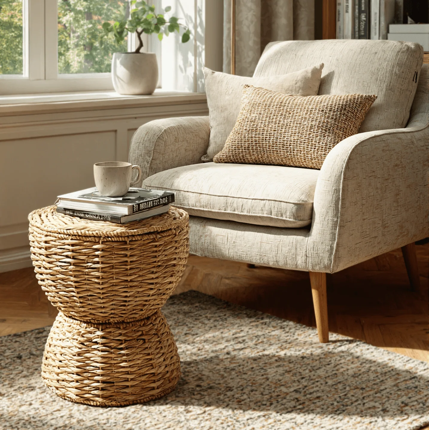 Large Round Water Hyacinth Baskets with Lids, Set of 3 - Image 3